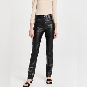 7 For All Mankind Black Faux Leather Pants